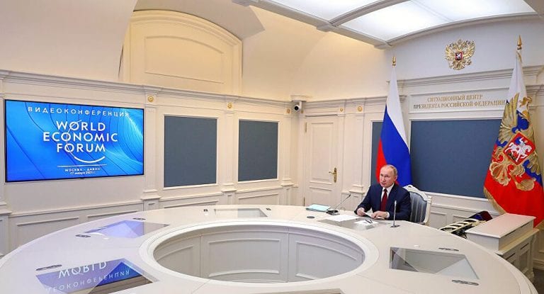 Vladimir Putin habló en la sesión del Foro 2021 de Davos