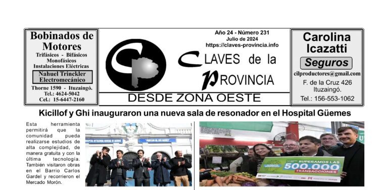 Claves de Provincia – Julio 2024 – PDF (Para Moviles)